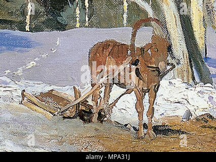 March . March. Март. 1895.   864 Mart levitan (cropped1 horse) Stock Photo