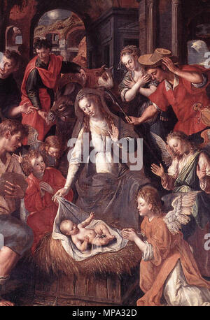 Scene from the Life of the Virgin c. 1600 by Marten De Vos Stock Photo ...