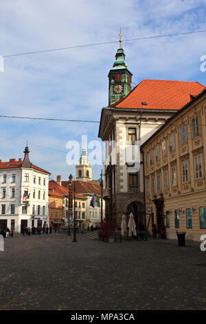 Ljubljana old town center Stock Photo