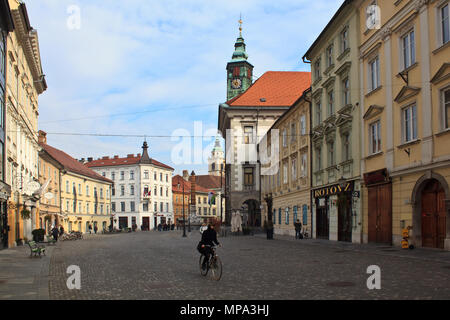 Ljubljana old town center Stock Photo