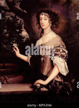 .  English: Mary Beatrice of Modena, the year of her proxy marriage to James, Duke of York (future King James II). . 1673.   867 Mary of Modena Lely Stock Photo