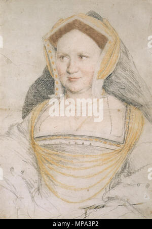 . English: This drawing by Hans Holbein is of Mary Shelton who was the ...