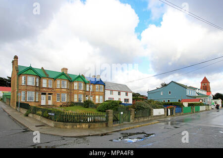 Typical british town houses in Port Stanley, Falkland Islands Stock Photo