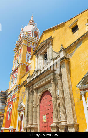 Cartagena, Colombia - March 22, 2017: View at the  Metropolitan Cathedral Basilica of Saint Catherine of Alexandria in Cartagena Stock Photo