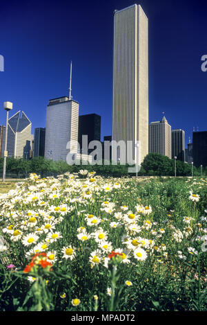 1988 HISTORICAL GRANT PARK SKYLINE CHICAGO ILLINOIS USA Stock Photo - Alamy