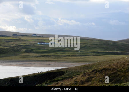 Unst the most northerly of the Shetland Islands home of Saxa Vord RAF radar station, Hermaness nature reserve and proposed UK space centre launch site Stock Photo