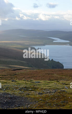 Unst the most northerly of the Shetland Islands home of Saxa Vord RAF radar station, Hermaness nature reserve and proposed UK space centre launch site Stock Photo