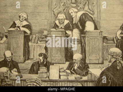 1870 - Britain -  An assembly of the Court of the Queen's Bench. Stock Photo