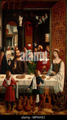 English: The Marriage at Cana   between circa 1495 and circa 1497.   871 Master Of The Catholic Kings - The Marriage at Cana - WGA14519 Stock Photo