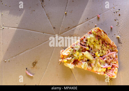 Delicious Hawaiian Pizza Directly Above Shot Stock Photo