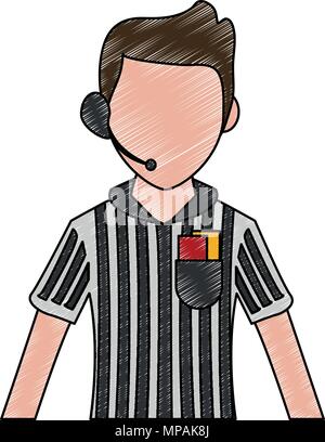 Soccer referee cartoon scribble Stock Vector