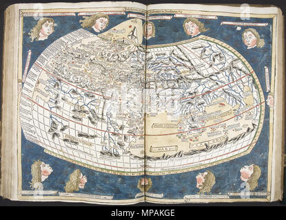 . English: The world map from Leinhart Holle's 1482 edition of Nicolaus ...