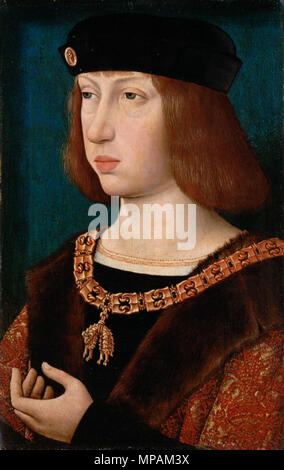 Portrait of Philip I of Castile (1478-1506) .  Deutsch: König Philipp I. Sohn des Maximilans I. von Habsburg . circa 1500.   880 Meister der Magdalenenlegende 001 Stock Photo