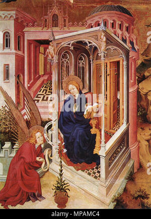 The Annunciation   between 1393 and 1399.   881 Melchior Broederlam - The Annunciation - WGA03223 Stock Photo