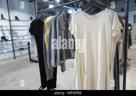 AllSaints Fifth Avenue Clothing Store Interior, NYC, USA Stock Photo