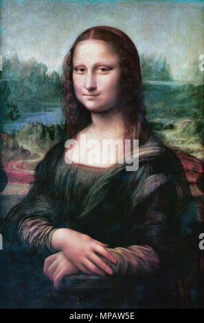CREATOR: gd-jpeg v1.0 (using IJG JPEG v62), quality = 92    English: The Mona Lisa (or La Joconde, La Gioconda). Català: La Mona Lisa.   1503 - 1505.   900 Mona Lisa-LF-restoration-v2 Stock Photo