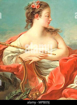 913 Muse Erato, Of Love Poetry, by François Boucher (cropped) Stock Photo