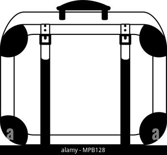 Vintage travel suitcase in black and white Stock Vector