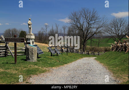 The Sunken Road, known as Bloody Lane, saw some of the fiercest fighting between Union and Confederate forces during the Battle of Antietam, Maryland Stock Photo