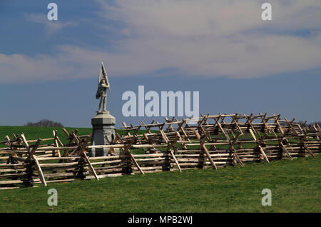 The Sunken Road, known as Bloody Lane, saw some of the fiercest fighting between Union and Confederate forces during the Battle of Antietam, Maryland Stock Photo