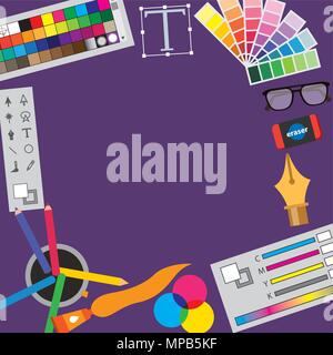working process tools Stock Vector