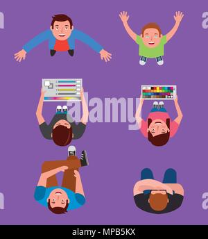 people working creative process Stock Vector