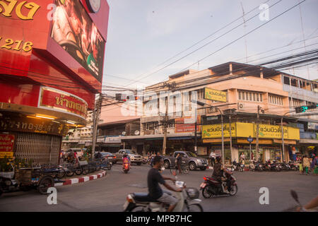 a road corner in the city of Surin in Isan in Thailand. Thailand, Isan, Surin, November, 2017 Stock Photo