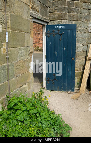 Garden doorway at the Abbey House Youth Hostel in Whitby, Yorkshire Stock Photo