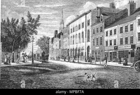 New York, Chatham Street and Park Theatre 1830 Stock Photo: 134662449 ...