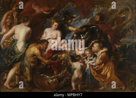 Picture 003   Minerva protects Pax from Mars (Peace and War)   {between 1629 and 1630.   1076 Rubens peace-war Stock Photo