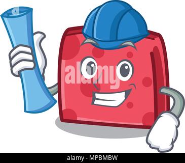 Architect napkin character cartoon style vector illustration Stock Vector