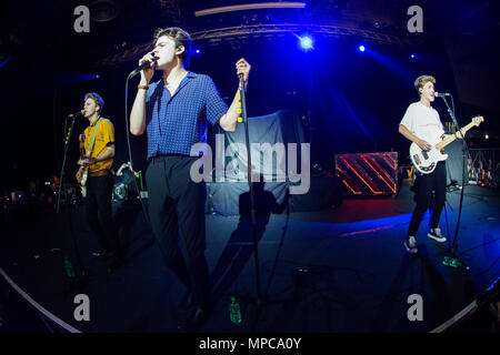 Milan Italy. 22th May 2018. The British pop rock trio NEW HOPE CLUB  performs live on stage at Alcatraz opening the show of The Vamps. Credit:  Rodolfo Sassano/Alamy Live News Stock Photo -