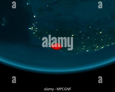 Illustration of Sierra Leone highlighted in red on grey globe. 3D ...