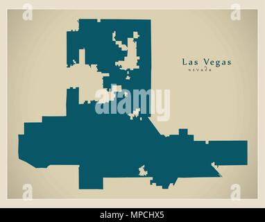 Modern City Map - Las Vegas Nevada city of the USA Stock Vector