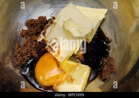 Preparations for cake making - cake ingredients Stock Photo