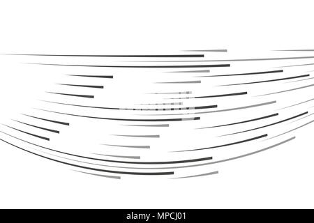 Isolated speed lines. The effect of movement to your design. Black lines on a transparent background.The flying particles.vector illustration.The movement forward Stock Vector