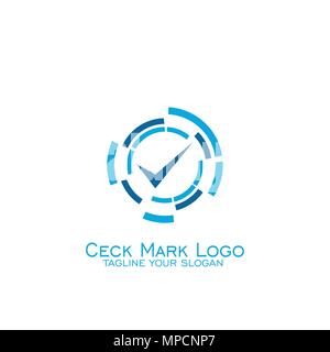 Check mark logo design,  on target. Stock Vector
