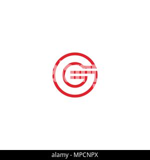 Letter C and H line, circle geometric symbol simple logo vector Stock ...