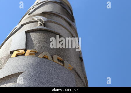 Peace letters on a column Stock Photo