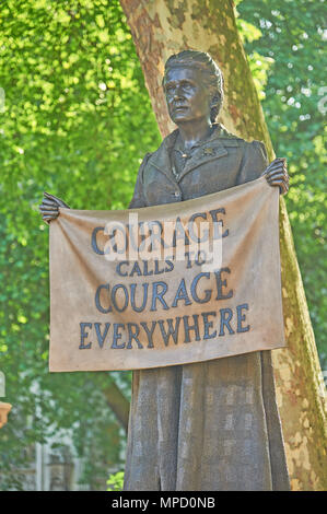 Statue of Millicent Fawcett, leading womans suffragist and votes for women campaigner in Parliament Square London Stock Photo