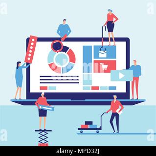 Desktop application - flat design style illustration Stock Vector