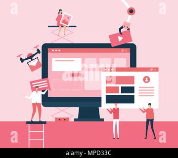 Desktop application - flat design style illustration Stock Vector