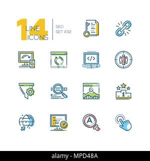 SEO - set of line design style icons Stock Vector