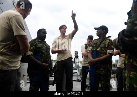 Dutch Marine Sgt. Bram Berkmortel gives feedback to Comoros 