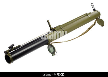 anti-tank rocket propelled grenade launcher isolated on white Stock Photo
