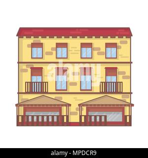 House architecture outline vector illustration. architecture line art concept Stock Vector