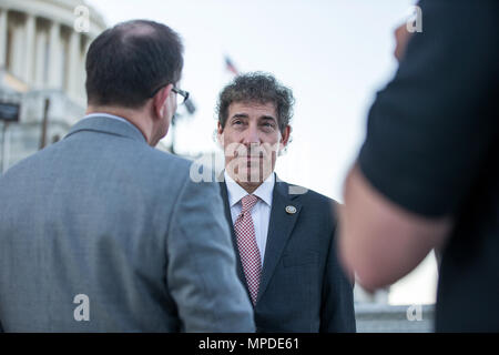 Rep. Jamie Raskin (D-MD) speaks with reporters about the possibility of an investigation into President Trump's ties to Russia on the steps of the U.S. Capitol on May 16th, 2017. Stock Photo