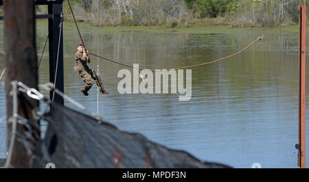 Army Ranger Ladder Man A U.S. Army Ranger assigned to the 7th Special Forces Group climbs a ...
