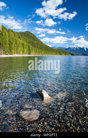 Beautiful Slocan Lake in interior British Columbia, Canada near the town of New Denver Stock Photo