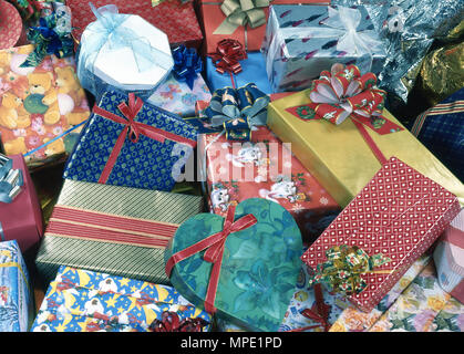 Christmas ornaments, gift boxes Stock Photo